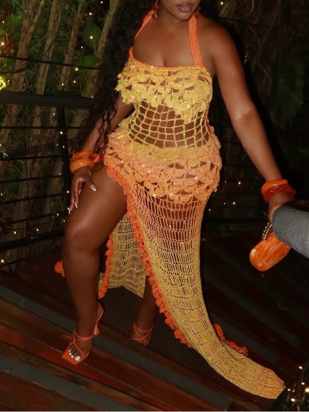 Butterfly dress - Orange & Yellow